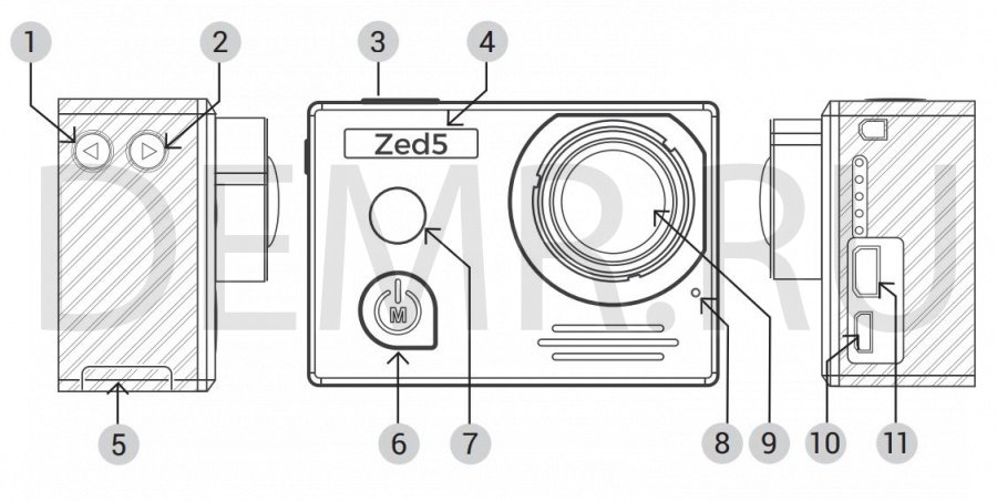 описание экшн-камеры AC Robin Zed5 / Zed5 SE