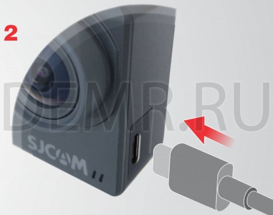 Подключение кабеля USB-C к экшн-камере Sjcam SJ8 Pro